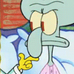 playing with squidwards nose