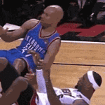 Derek Fisher Staring at LeBron James