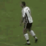 Soccer slap and fall celebration