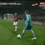 leo messi move corner against man united