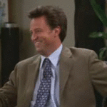 Chandler Bing laughter to shock reaction at meeting