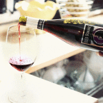 Wine poured into glass