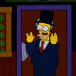 homer plays with mustache simpsons