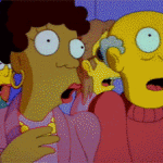 simpsons crowd shock homer smile