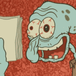 squidward paper kiss