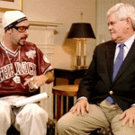 Ali G Fistbump to Newt Gingrich