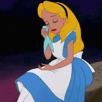 Alice in Wonderland crying