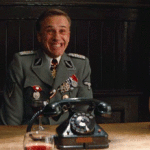 Christoph Waltz Dancing in Chair Inglourious Basterds