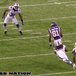 Jerome Simpson jumps over Jairus Byrd preseason