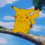 Pikachu Laughing in Tree