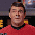Star Trek Crew Looking at Each Other