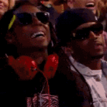 Lil Wayne laughing in crowd VMAs