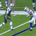 Mark Sanchez Scared by Drayton Florence of Buffalo Bills