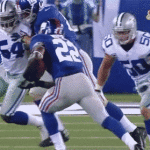 NY Giants RB David Wilson Fumbles vs Cowboys