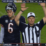 Referee Knocks off Jay Cutlers Helmet