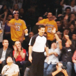 Lakers Fan Takes Off Sunglasses