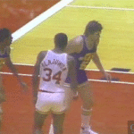 Rockets Hakeem Olajuwon slap Utah Jazz Billy Paultz