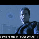 Arnold Schwarzenegger Saying Come With Me If You Want to Live  Terminator 2