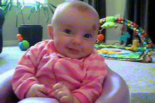 scared baby laughing