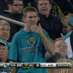 Confused Jacksonville Jaguars fan in stands