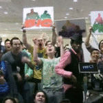 Crazy Crowd Reaction to Video Game Win