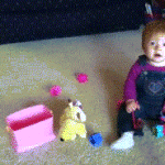 Dog Catching Bubbles Making Baby Laugh