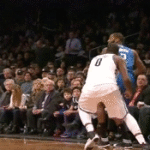Kyle OQuinn Throws Ball at Andray Blatche Head