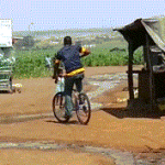 Man Falls Off of Bike