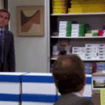 Michael Scott Pretends to Walk Down Stairs