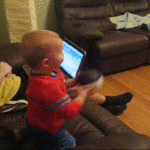 Baby Makes Basketball Shot From Couch