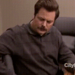 Ron Swanson Smile Missing a Tooth