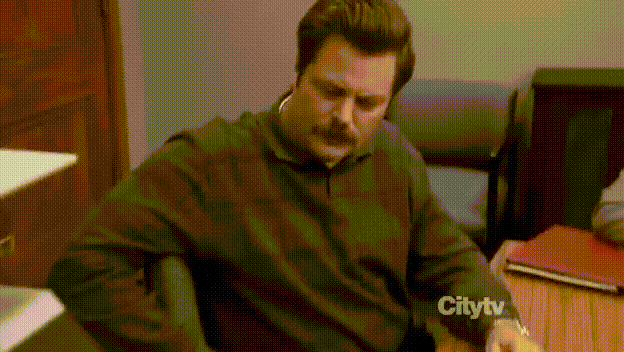 GIF: Ron Swanson Smiling Without Tooth | Gifrific