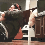 Sit Up Fail Cat Drops TV on Head