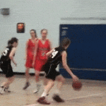 Girl Basketball dunk fail