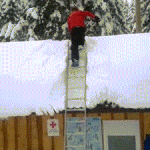 Shoveling Snow Off Roof Fail