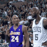 Kevin Garnett Rubs Kobe Bryants Head