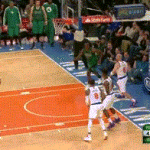 Knicks Raymond Felton Hits Half Court Shot vs Celtics