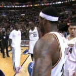 LeBron James Turns and Smiles at Camera