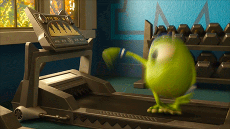 Mike-Running-on-Treadmill-Monsters-Inc