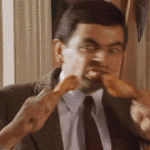 Mr Bean Eating Chicken