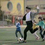 PSY Kicks Soccer Ball Away From Kids Gentleman