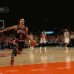 Derrick Rose Ball Between Knees Dunk New York Knicks