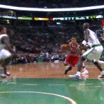 Derrick Rose Crazy Backwards Layup vs Boston Celtics