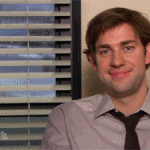 Jim Halpert Holds Up Picture of Dwight Schrute