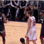 Joakim Noah Claps at Chris Bosh and Mario Chalmers