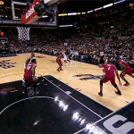 Chris Bosh Stops Moving on Tim Duncan Dunk