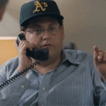 Jonah Hill Fist Pump on the Phone