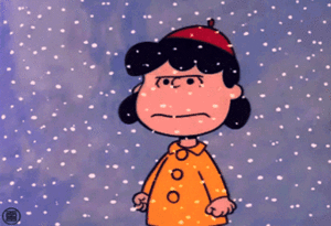 Lucy Peanuts Angry in the Snow