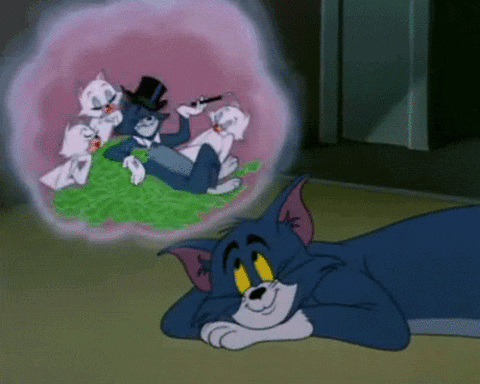 GIF: Tom Dreaming of Being Rich (Tom &amp; Jerry) | Gifrific