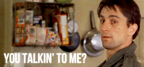 Travis Bickle Saying "Are You Talkin' To Me?" (Taxi Driver) | Gifrific
